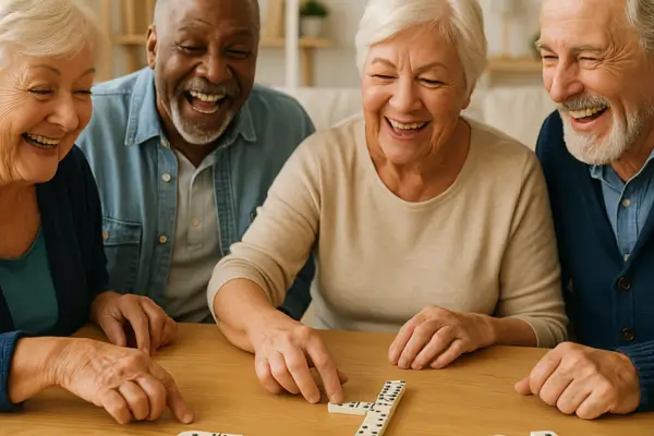 Idosos jogando dominó