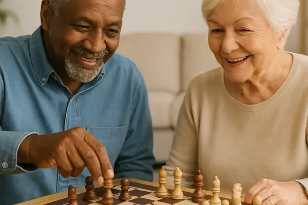 Idosos jogando xadrez
