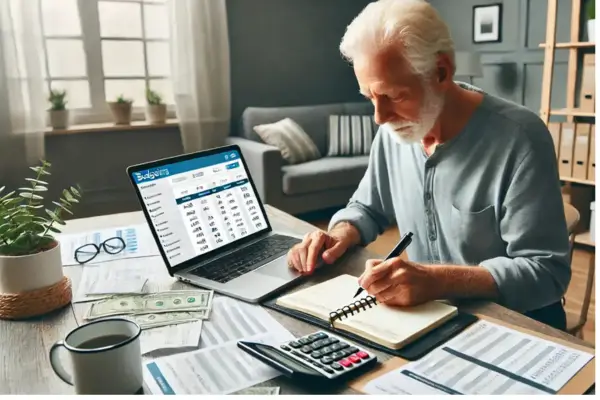 doso usando tecnologia para fazer seu orçamento financeiro