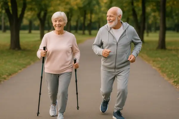 idosos caminhando com Tênis