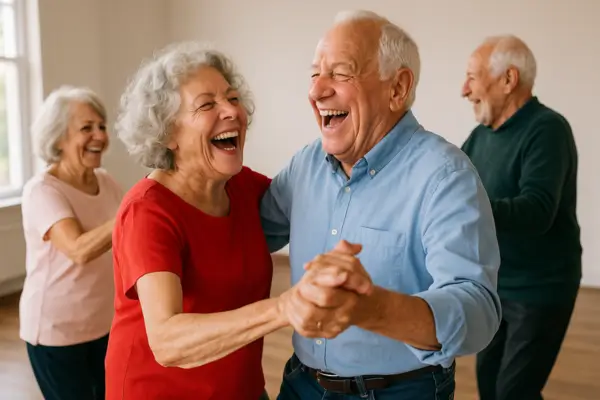 Idosos fazendo Dança de Salão