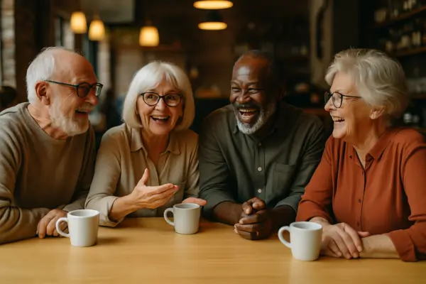 o café como motivo para encontros sociais de idosos